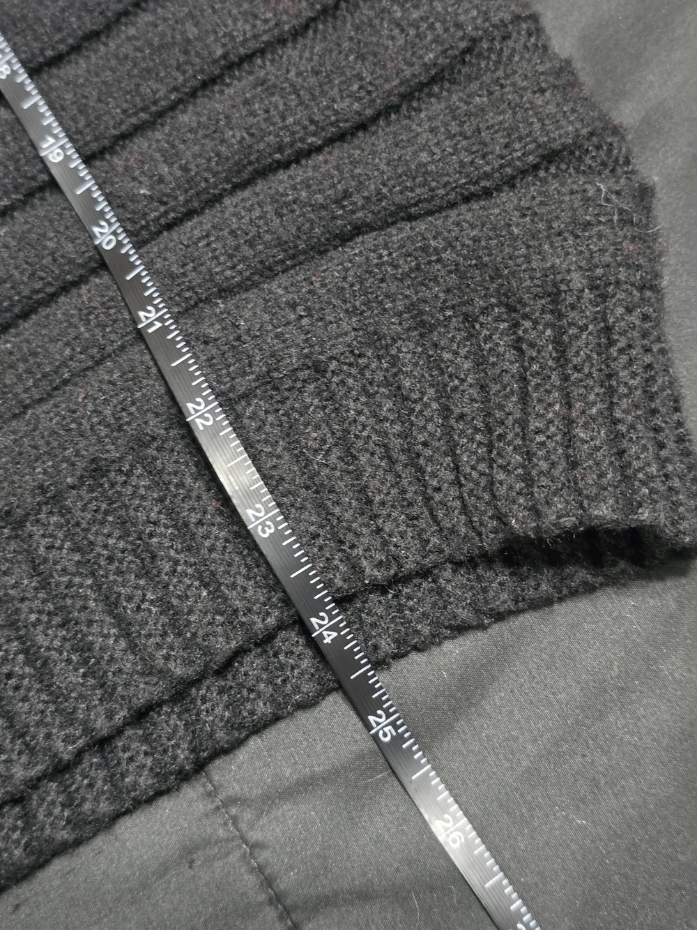Black Ribbed Boatneck Women's Batwing Sweater - Picture 4 of 4